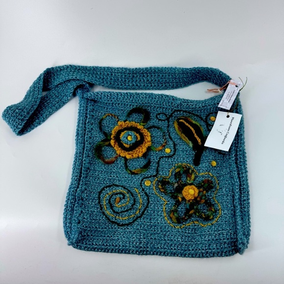 NWT Crochet knitted Boho Shoulder / Sling Bag - Picture 8 of 11